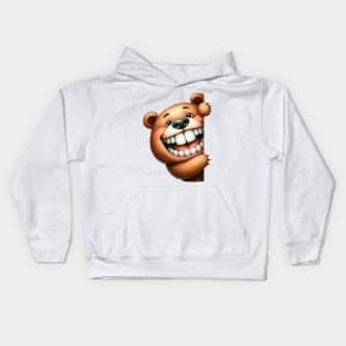 Cute Bear Playing Peek a Boo Kids Hoodie